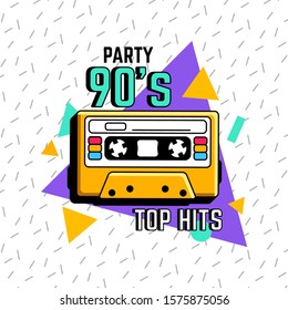 90s Music Vector Illustration Emblems Old Stock Vector (Royalty Free ...