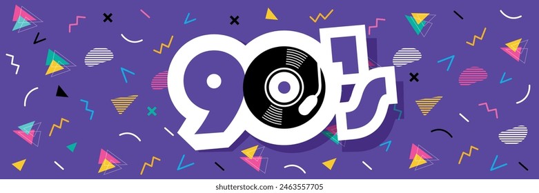 90's on color graphic background