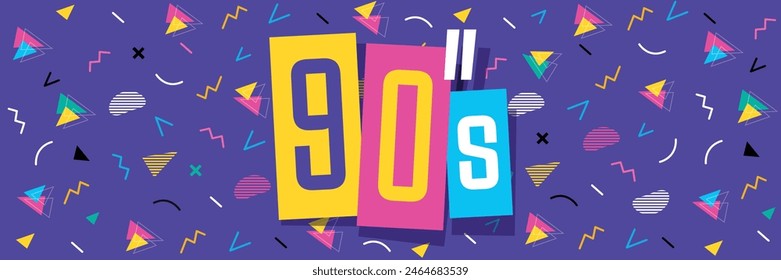 90's on color graphic background