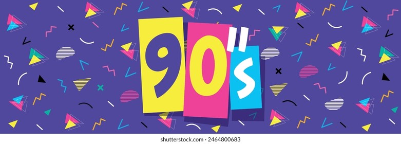 90's on color graphic background