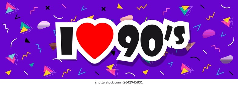 Anos 90 no plano de fundo gráfico colorido