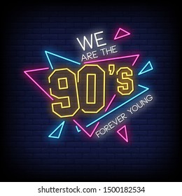 90's party neon signs style