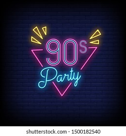 90's party neon signs style