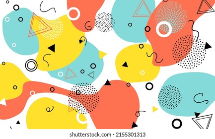 90s Pattern. Fun Background. Color Abstract Print. Hipster Style 80s-90s. Colorful Funky Background.