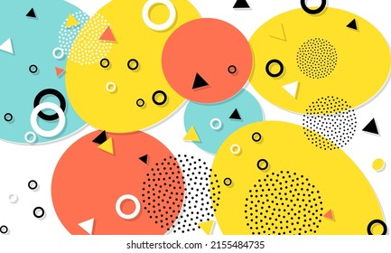 Patrón de los 90. Fondo divertido. Imprimir resumen de color. Hipster Style 80-90. Fondo Funky Colorido.