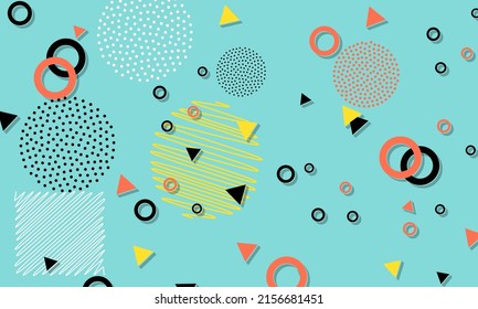 90s Pattern. Fun Background. Color Abstract Print. Hipster Style 80s-90s. Colorful Funky Background.