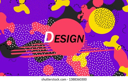 90s pattern. Memphis style. Abstract retro background. Liquid shapes. Vector Illustration.