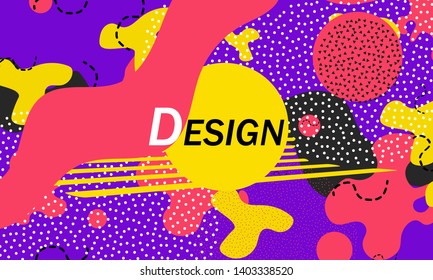 90s pattern. Memphis style. Abstract retro background. Liquid shapes. Vector Illustration.