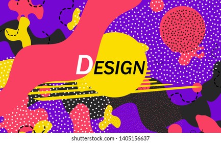90s pattern. Memphis style. Abstract retro background. Liquid shapes. Vector Illustration.