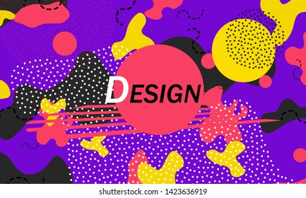 90s pattern. Memphis style. Abstract retro background. Liquid shapes. Vector Illustration.