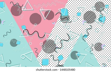 90s pattern. Memphis style. Abstract retro background. Vector Illustration. Hipster style 80s-90s.