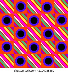 90s pattern,vector geometric shapes on bright background.Wallpaper, cloth design, fabric, paper, textile.
