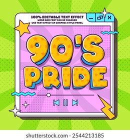 90s Pride Text Effect Editable 3d Cartoon Style