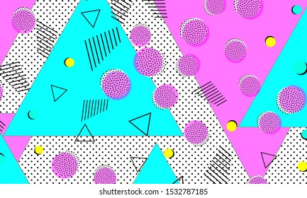90s Print. Blue Stripes Composition. Textile Drawing. Doodle Backdrop. Pink 1980s Artwork. Abstract Wallpaper. Cyan Rectangular Background.
