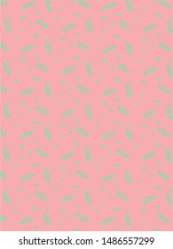 90s Print, Green Design Pink Background