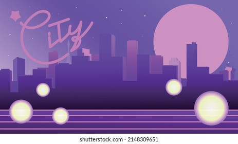 90s retro anime style city