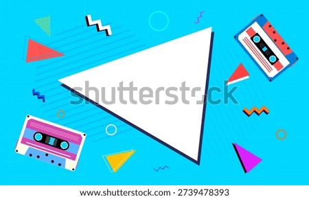 90s retro background. Abstract geometric memphis design. Vector illustration