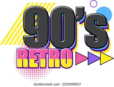 90s retro banner template illustration
