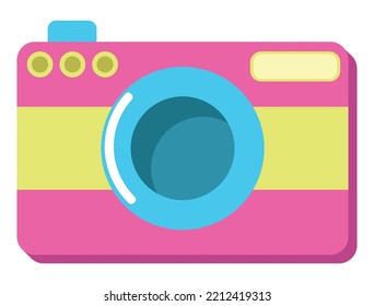 90s retro camera isolated icon