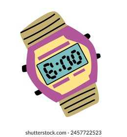 90s retro element clock or 80s, or y2k element, retro style. Can use for stickers, banner, greeting card.