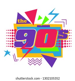 90s Retro Logo Design. EPS10