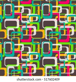 90s Retro Pattern Seamless Background. Vector Illustration