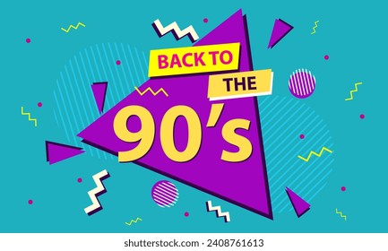 90s retro posters. Back in the 90s, 90s style background banner. Vector illustration