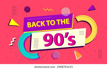 90s retro posters. Back in the 90s, 90s style background banner. Vector illustration