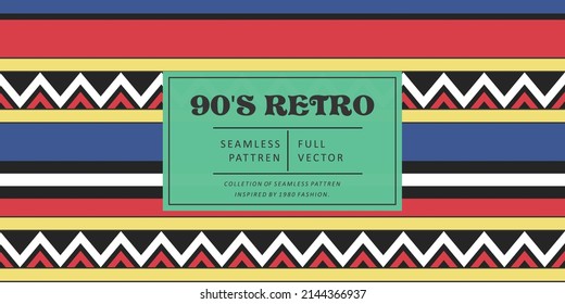 90S Retro Seamless Abstract Shapes Background