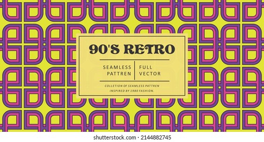 90S Retro Seamless Abstract Shapes Background