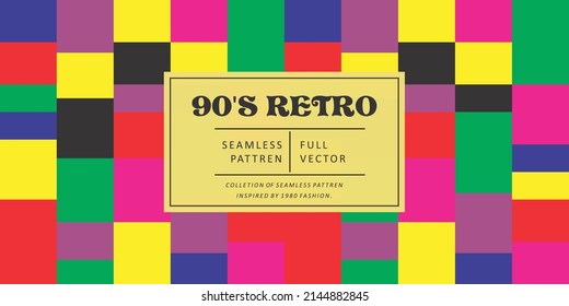 90S Retro Seamless Abstract Shapes Background