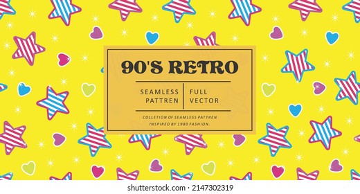 90S Retro Seamless Abstract Shapes Background