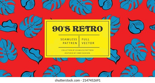 90S Retro Seamless Abstract Shapes Background