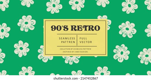 90S Retro Seamless Abstract Shapes Background