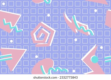 Patrón ininterrumpido de los años 90 memphis colorido estilo retrotro fondo o vectores de papel pintado retro de los años 80