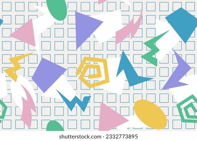 90s seamless pattern colourful memphis style retro background or retro 80s wallpaper vector