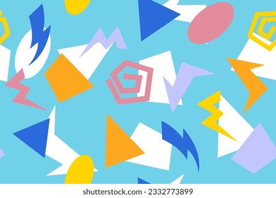 90s seamless pattern colourful memphis style retro background or retro 80s wallpaper vector