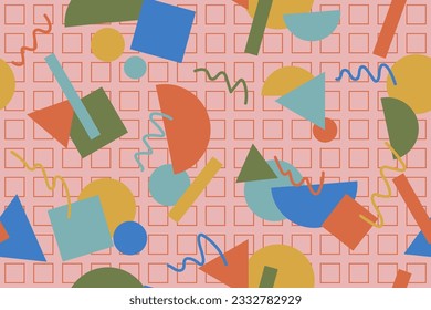 90s seamless pattern colourful memphis style retro background or retro 80s wallpaper vector