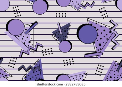 90s seamless pattern colourful memphis style retro background or retro 80s wallpaper vector