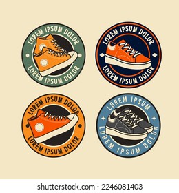 The 90s shoes emblem logo illustration pack