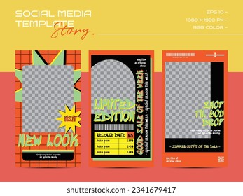 90s social media set design. Abstract retro aesthetic groovy backgrounds pack