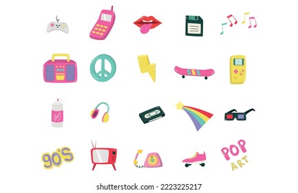 90's sticker doodle style illustration