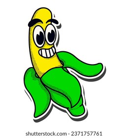 90s Stickers Banana Illustration for banner, promotion, etc