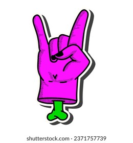 90s Stickers metal hands Illustration for banner, promotion, etc