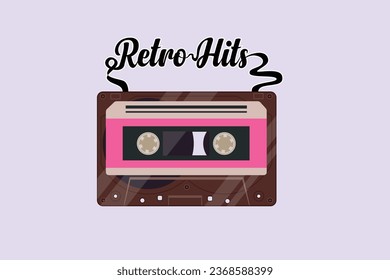 90s style concept. Colored flat vector illustration isolated.