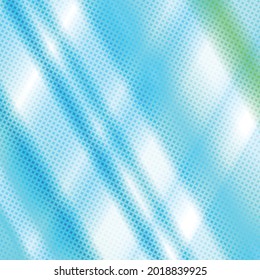 90-s style. Creative illustration in halftone style with blue gradient. Abstract colorful geometric background.  Pattern for wallpaper, web page, textures.
