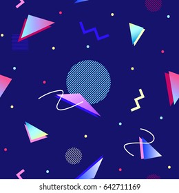  90s style geometric seamless pattern.