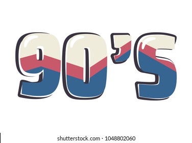 The 90's style label. Vector illustration. isolate in white