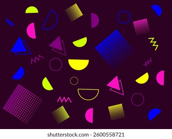 The 90's style with many geometric shapes and lines. A bit like memphis style.