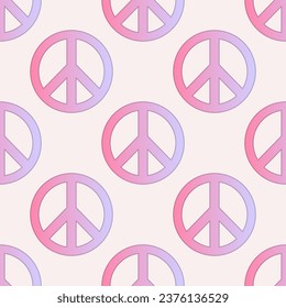 90s Style Peace Symbol Seamless Pattern vector illustration